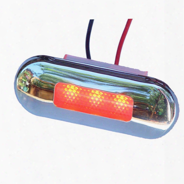 Aqua Signal Santiago 3-ld Oval Light, Stainless Steel Housing, Red Leds