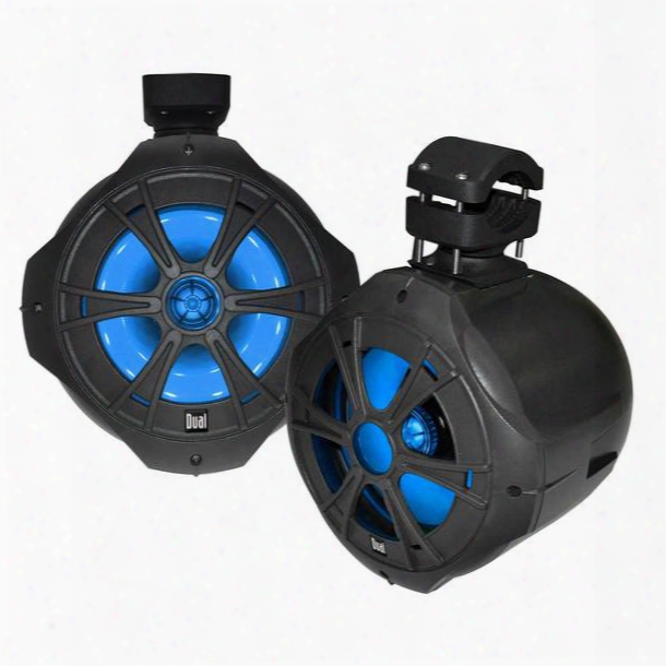 Dual 2-way Wakeboard Tower Speakers With Blue Illuminite Led Lighting