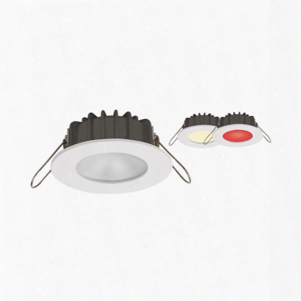 Imtra Corporation Powerled Bi-color Downlight, 10 To 30v Dc, White Trim Ring, Warm White/red, 2 X 3 Watts High Flux Led, Ip65