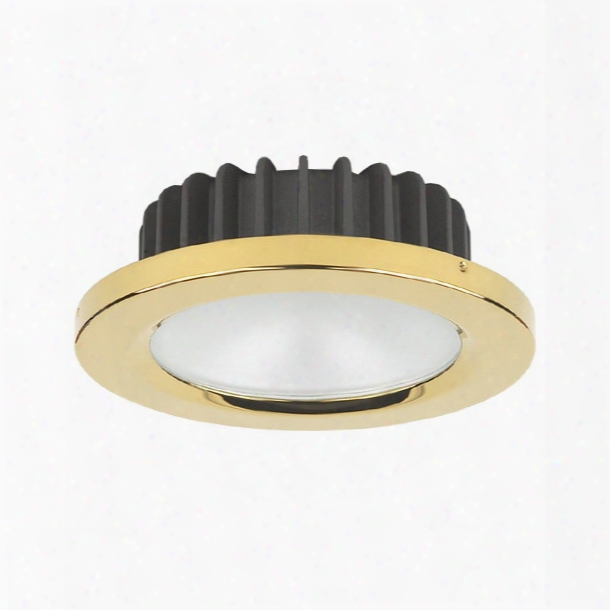 Imtra Corporation Powerled Downlight, 10 To 30v Dc, Gold Trim Ring, Cool White, 2 X 3 Watts High Flux Led, Ip40