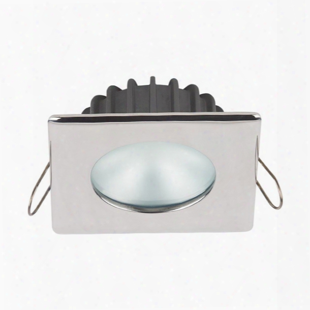 Imtra Corporation Powerled Downlight, 10 To 30v Dc, Stainless Steel, 2 X 3 Watts High Flux Led, Square Bezel, Ip65