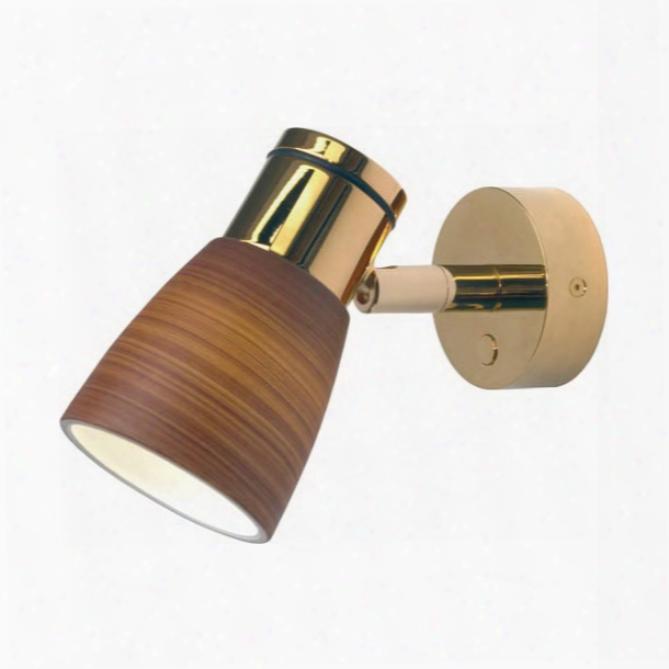 Imtra Corporation Reading Light, Gold With Brown Glass Shade, 10 To 30v Dc, Built-in Dimmer, 3 X 1 Watt Warm White Led, Ip20