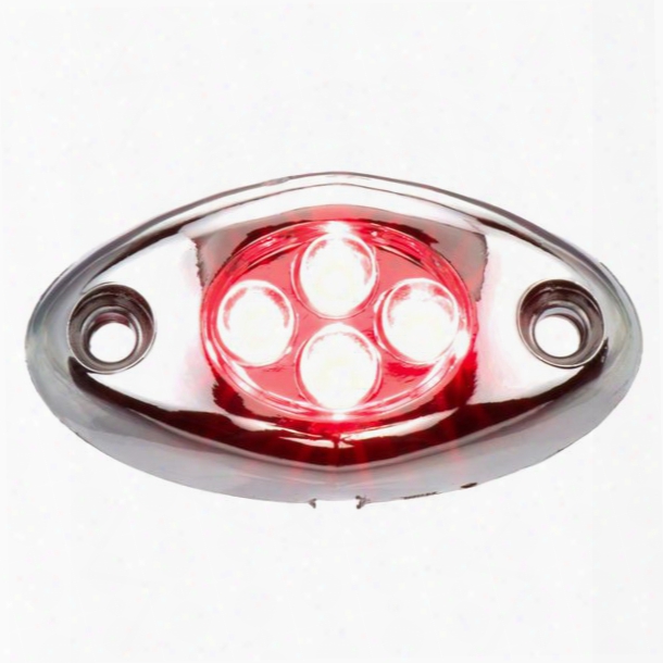 Innovative Marketing 4-led Courtesy Light, Surface Mount With Chrome Case, Red Led