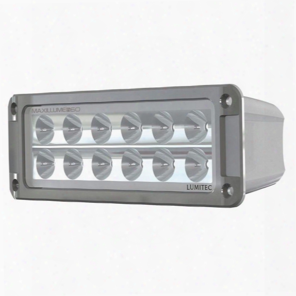 Lumitec Lighting Maxilume H60 Trunnion-mount High-powered Floodlight, White Led Wit Hbrushed Housing