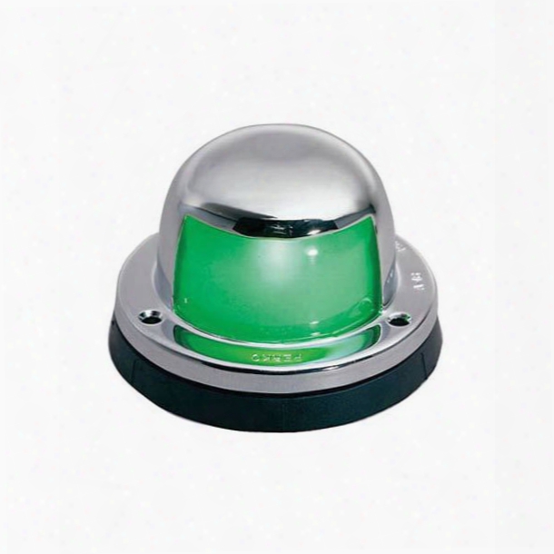 Perko Horizontal Mount Side Light, 1 Nautical Mile Visibility, 12v Dc, Green With Chrome Brass