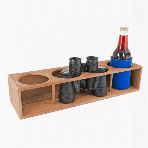 Seateak Binocular And Cup Holder Rack With Clamps