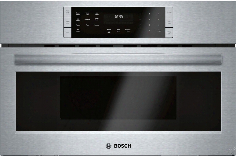 Bosch 800 Series Hmc80252uc 30 Inch Speed Oven With 1.6 Cu. Ft. Capacity, 2-in-1 Microwave And Convection Cooking, 9 Speedchef Cycles, Led Interior Lighting, Flush Installation And Child Lock Safety Feature