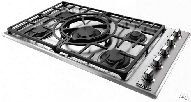 Capital Maestro Series Mct365gs 36 Inch Gas Cooktop With 5 Sealed Burners, Indicator Lights And Reversible Central Wok Grate