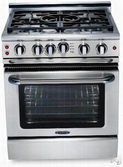 Capital Precision Series Gscr304g 30 Inch Pro-style Gas Range With 4 Power-flo Sealed Burners, 4.1 Cu. Ft. Convection Oven, Infrared Glass Broiler, 9 Inch Thermo-gridlde, And Motorized Rotisserie System (exact Image Not Shown)