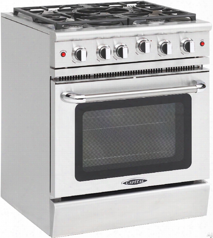 Capital Precision Series Mcr305l 30 Inch Pro-style Gas Range With 4 Sealed Burners, Power-wok Burner, Manual Clean, Infrared Broiler And 4.9 Cu. Ft. Convection Oven: Liquid Propane