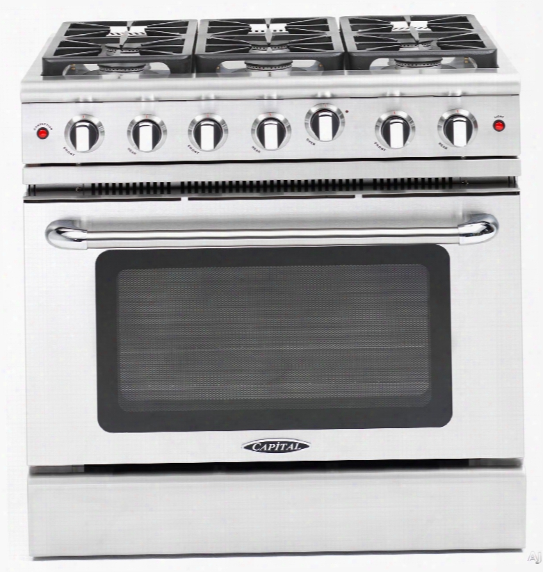 Capial Precision Series Mcr366l 36 Inch Pro-style Gas Range With 6 Sealed Burners, Convection Oven, Infrared Broil Burner, Interior Oven Light, Continuous Grates And 4.9 Cu. Ft. Oven: Liquid Propane