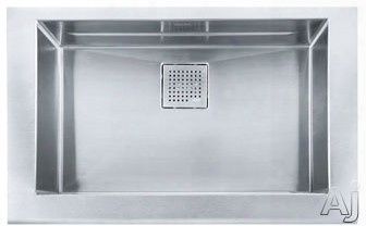 Franke Manor House Succession Mhxpkx11028 33 Inch Apron Front Single Bowl Stainless Steel Sink With 9 Inch Bowl Depth, Franke Integral Ledge And 18/16-gauge Stainless Steel