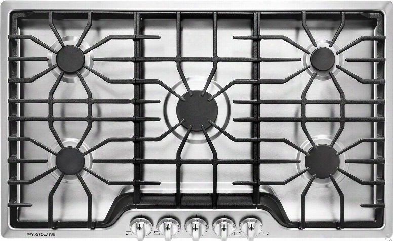 Frigidaire Ffgc3626s 36 Nch Gas Cooktop With5  Sealed Burners, Cast Iron Grates, Ready-select Controls, Electronic Pilotless Ignition, Liquid Propane Conversion And Ada Compliant