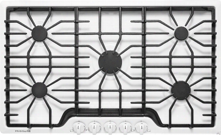 Frigidaire Ffgc3626sw 36 Inch Gas Cooktop With 5 Sealed Burners, Cast Iron Grates, Ready-select Controls, Electronic Pilotless Ignition, Liquid Propane Conversion And Ada Compliant: White