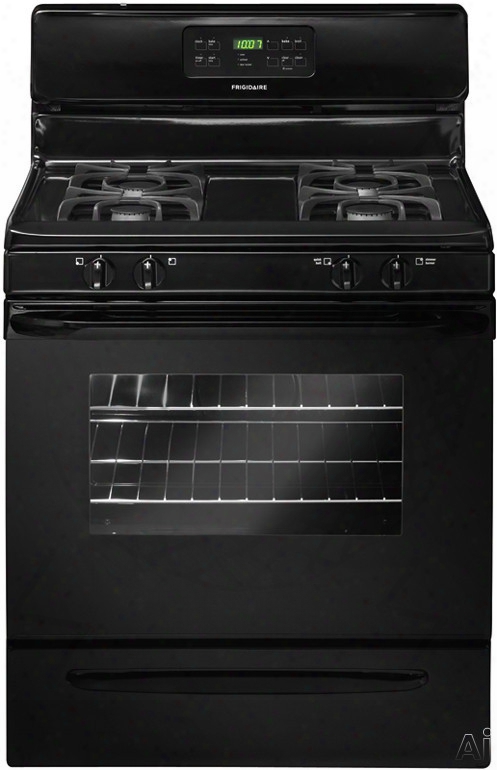 Frigidaire Ffgf3023lb 30 Inch Freestanding Gas Range With Quick Boil Burner, Low-simmer Burner, Self-clean, 4 Sealed Burners, 5.0 Cu. Ft. Oven, Ready-select Controls And Storage Drawer: Black