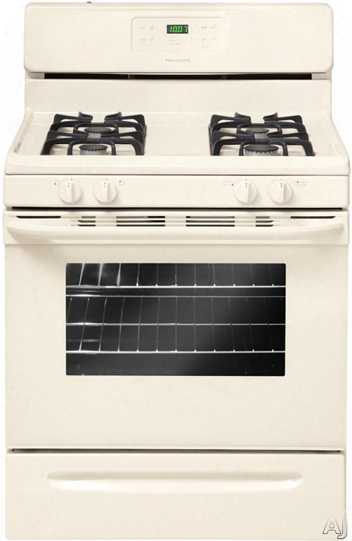 Frigidaire Ffgf3023lq 30 Inch Freestanding Gas Range With Quick Boil Burner, Low-simmer Burner, Sel-fclean, 4 Sealed Burners, 5.0 Cu. Ft. Oven, Ready-select Controls And Storage Drawer: Bisqu E
