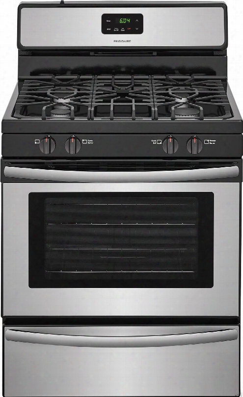 Frigidaire Ffgf3051t 30 Inch Freestanding Gas Range With Simmer Burner, Quick Boil, Broiler Drawer, Continuous Grates, 4 Sealed Burners And 4.2 Cu. Ft. Capacity