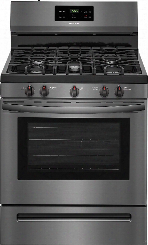 Frigidaire Ffgf3054td 0 Inch Freestanding Gas Range With Simmer Burner, Quick Boil, Store-more␞ Drawer, One-touch Self-clean, Continuous Grates, 5 Sealed Burner And 5 Cu. Ft.: Black Stainless Steel