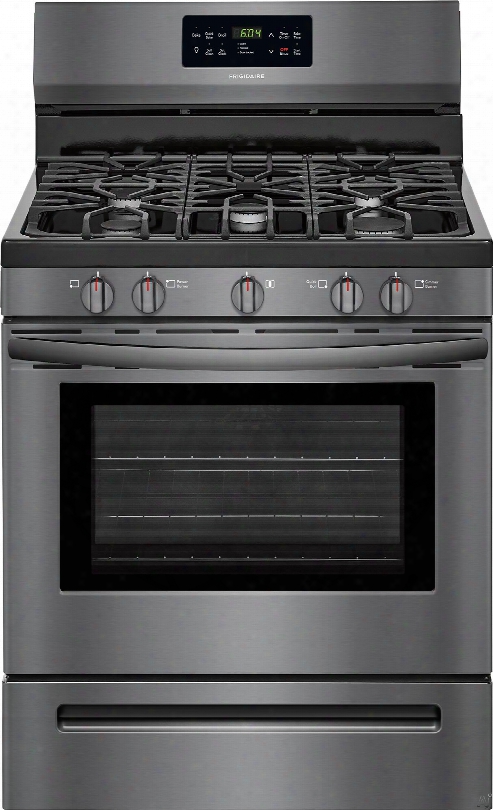 Frigidaire Ffgf3056td 30 Inch Freestanding Gas Range With Quick Bake Convection, Quick Boil, Self-clean, Self-clean, 5 Cu. Ft. Capacity  And 5 Sealed Burners: Black Stainless Steel