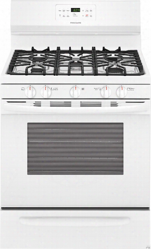 Frigidaire Ffgf3056tw 30 Inch Freestanding Gas Range With Quick Bake Convection, Quick Boil, Self-clean, Self-clean, 5 Cu. Ft. Capacity And 5 Sealed Burners: White