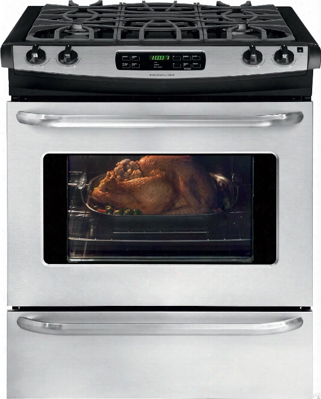 Frigidaire Ffgs3025p 30 Inch Slide-in Gas Range With Multiple Broil Options, Power Clean, Storage Drawer ,quick Clean, Delay Clean, Auto Oven Shut-off, 4.5 Cu. Ft. Capacity, 4 Sealed Burners, Ready-select Controls And Ada Compliant