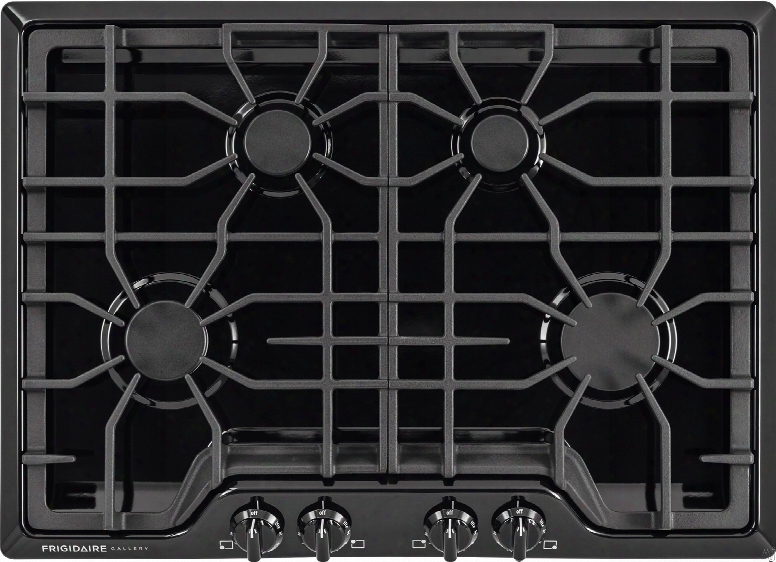 Frigidaire Gallery Series Fggc3045qb 30 Inch Gas Cooktop With 4 Sealed Burners, Low Simmer Burner, Continuous Dishwasher Safe Cast Iron Grates, Front Angled Express-select Controls, Ada Compliant Design And Spill-safe Cooktop: Black