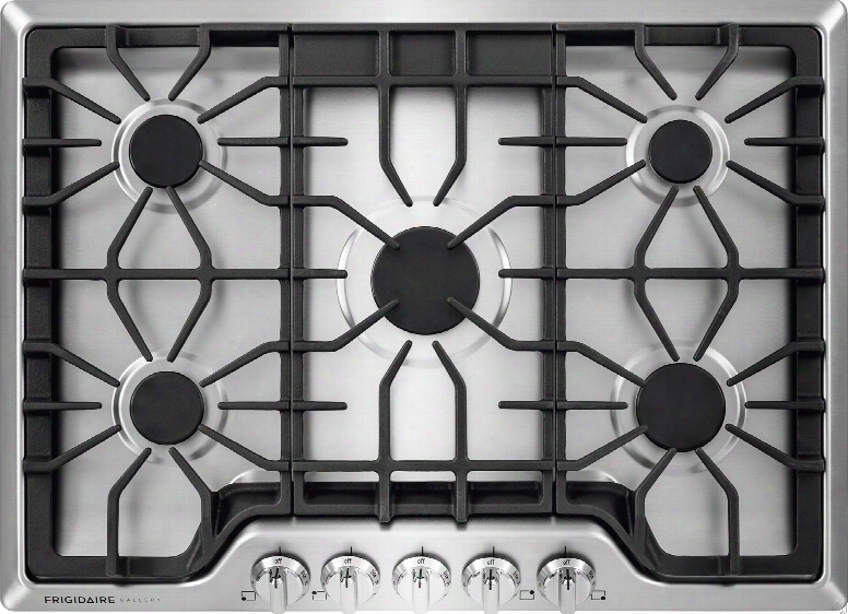 Frigidaire Gallery Series Fggc3047q 30 Inch Gas Cooktop With Lp Conversion Option, Seamless Recessed Burners, Spillsafe, Angled Front Controls, Continuous Iron Grates, Low Simmer Burner And Ada Compliant
