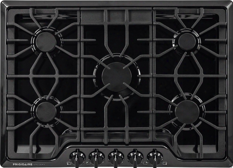 Frigidaire Gallery Series Fggc3047qb 30 Inch Gas Cooktop With Lp Conversion Option, Seamless Recessed Burners, Spillsafe, Angled Front Controls, Continuous Iron Grates, Low Simmer Burner And Ada Compliant