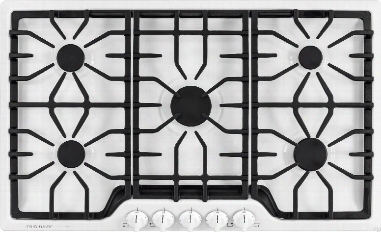 Frigidaire Galleryseries Fggc3645qw 36 Inch Gas Cooktop With 5 Sealed Burners, Continuous Cast Iron Grates, Express-select Control Knobs And 450 To 18,000-bu Center Burner And Ada Compliant: White