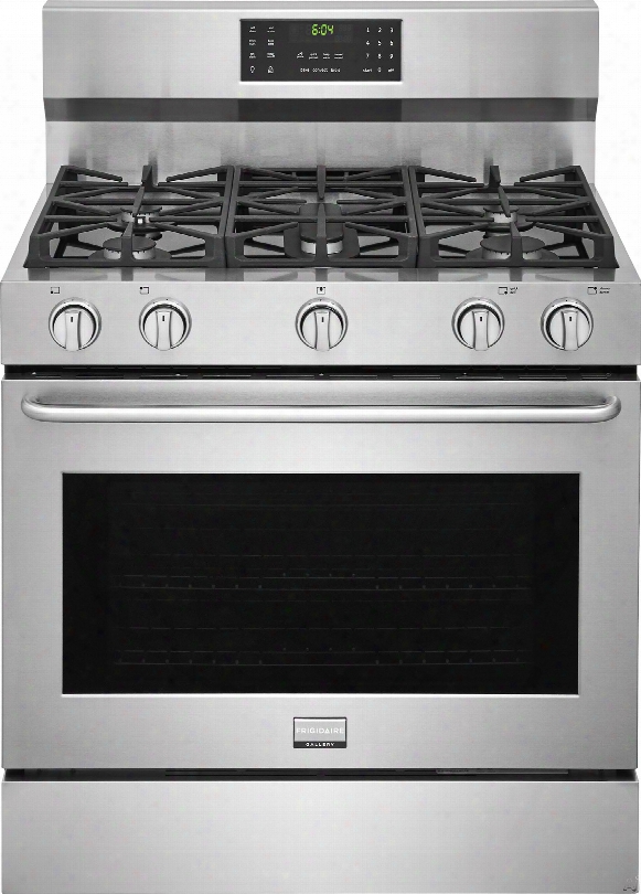 Frigidaire Gallery Series Fggf3685ts 36 Inch Freestanding Range With True Convection, Effortless␞ Temperaturw Probe, Quick Preheat, Effortless␞ Convection Conversion, Simmer Burner, Power Burner, One-touch Self-clean, Continuous Grates, 5 Seal