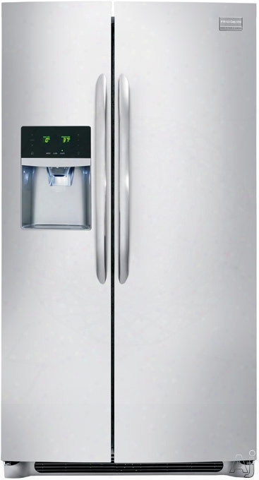 Frigidaire Gallery Series Fghs2355pf 33 Inch Side-by-side Refrigerator With 22.6 Cu. Ft. Capacity, Gallon Door Storage, Smudgeproof Stainless Steel, Quick Freeze, External Ice And Water Dispenser, Designer Led Lghting, Star-k Certified Sabbath Mode And E