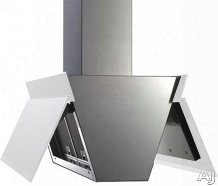 Futuro Futuro Gullwing Series Is36gullwingwht 36 Inch Island Mount Chimney Hood With Gullwing Motorized Glass Panels, 940 Cfm Internal Blower, 4-speed Whisper-quiet Fan, 4 Led Lights And Convertible To Non-ducted Operation: White