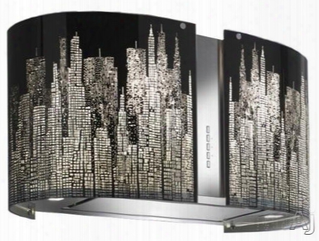 Futuro Futuro Murano New York Collection Is27murnewyorkled Island Mount Range Hood With 940 Cfm Internal Blower, 4-speed Whisper-quiet Fan, Led Lights, Body Illumination Dimmer And Convertible To Non-ducted Operation: 27-inch Width