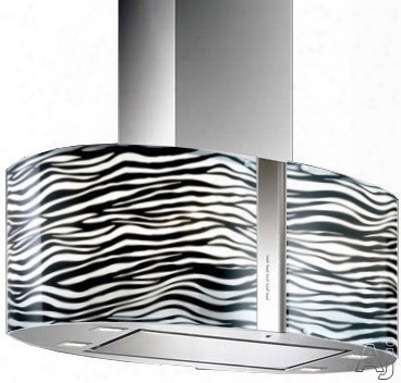 Futuro Futuro Murano Zebra Collection Is34murzebra Islandd Mount Chimney Range Hood With 940 Cfm Domestic Blower, 4-speed Whisper-quiet Fan, Halogen Lighting, Tempered Glass Panel And Convertible To Recirculation: 34-inch Width