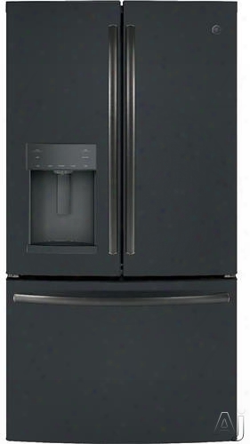 Ge Gfd28gelds 36 Inch French Door Refrigerator With Door In Door, Twinchill␞ Evaporators, Advanced Filtration System, Led Lighting, Turbo Freeze, Turbo Chill And 27.8 Cu. Ft. Capacity: Black Slate