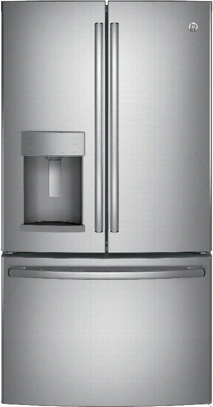 Ge Gfe26gskss 36 Inch French Door Refrigerator With Twinchill␞, Turbo Cool, Turbo Freeze, Showcase Led, 25.8 Cu. Ft. Capacity, Sabbath Mode, Ada Compliant, Energy Star Rated And Freestanding: Stainless Steel