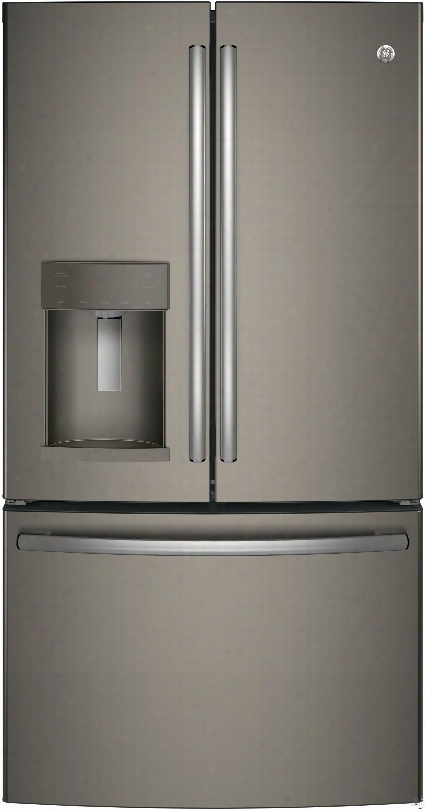 Ge Gfe28hmkes 36 Inch French Door Refrigerator With Twinchill␞, Turbo Cool, Turbo Freeze, Temperature-controlled Drawer, Advanced Filtration, Showcase Led, Quick Space Shelf, 27.8 Cu. Ft. Capacity, Sabbath Mode, Ada Compliant, Energy Star And Fr