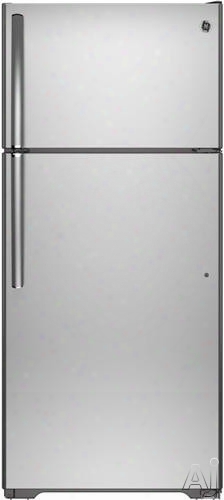 Ge Gie16gshss 28 Incht Op-freezer Refrigerator With 15.5 Cu. Ft. Capacity, 2 Adjustable Spillproof Shelves, Gallon Door Storage, Upfront Temperature Controls, Never Clean Condenser, Ada Compliant, Energy Star And Factory Installed Ice Maker