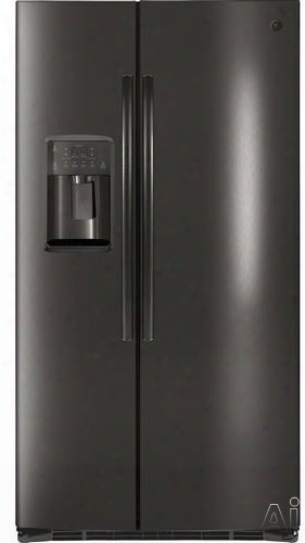 Ge Gse25hblts 36 Inch Side-by-side Refrigerator With 25.4 Cu. Ft. Capacity, Adjustable Spillproof Shelves, Gallon Storage, Fresh Food Multi-level Drawers, Led Lighting, Advanced Water Filtration, Ice And Water Dispenser, Energy Star And Ada Compliant: Bla