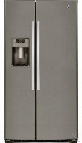 Ge Gse25hmhes 36inch Side-by-side Refrigerator With 25.4 Cu. Ft. Capacity, Adjustable Spillproof Shelves, Gallon Storage, Fresh Food Multi-level Drawers, Led Lighting, Advanced Water Filtration, Ice And Water Dispenser, Force Star And Ada Compliant: Sla