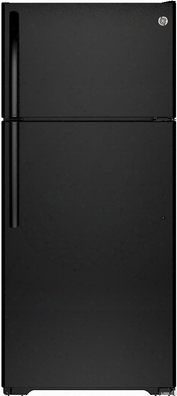 Ge Gte16gthbb 28 Inch Top-freezer Refrigerator With Snack Drawer, Optional Icemaker, Gallon Door Storage, Humidity-controlle Crisper Drawers, Adjustable Spillproof Glass Shelving, Ada Compliant, Enregy Star And 15.5 Cu. Ft. Capacity: Black