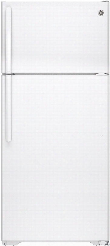 Ge Gts16dth 28 Inch Top-freezer Refrigerator With Adjustable Wire Shelving, High-gloss Handle, Optional Ice Maker, Humidity Controlled Crisper Drawers, Gallon Door Storage, Upfront Temperature Controls, Ada Compliant And 15.5 Cu. Ft. Capacity