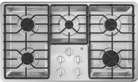 Ge Jgp3036 36 Inch Gas Cooktop With Power Boil Burner, Precise Simmer Burner, Sealed Burners, Dishwasher Safe Grates, Continuous Grates And Ada Compliant