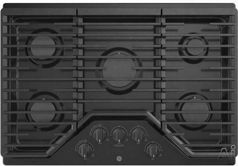 Ge Jgp5030dlbb 30 Inch Gas Cooktop With Power Boil, Simmer Burner, Continuous Grates, 5 Sealed Burners And Ada Compliant: Black