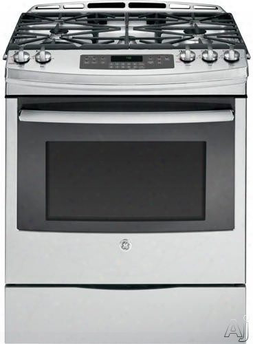 Ge Jgs750sef 30 Inch Slide-in Gas Range With Convection, Power Boil Burner, Precise Simmer, Ge Fits! Guarantee, Storage Drawer, Self-clean, 5 Sealed Burners 5.6 Cu. Ft., Ada Compliant And Star-k Certified