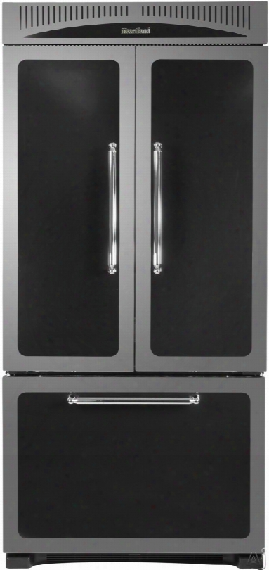 Heartland Classic Collection Hcfdr23blk 36 Inch Counter Depth French Door Refrigerator With 22.6 Cu. Ft., 4 Adjustable Half-width Shelves, Temperature Controlled Storage Drawer, Wine Rack, Automatic Ice Maker, Sabbath Mode And Star-k Certified: Black