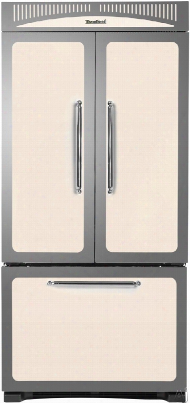 Heartland Classic Collection Hcfdr23ivy 36 Inch Contrary Depth French Door Refrigerator With 22.6 Cu. Ft., 4 Adjustable Half-width Shelves, Temperature Controlled Storage Drawer, Wine Rack, Automatic Ice Maker, Sabbath Mode And Star-k Certified: Ivory