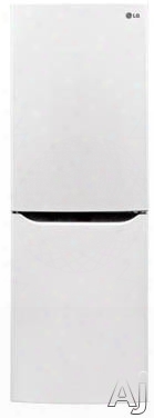 Lg Lbnc10551w 24 Inch Counter Depth Bottom-freezer Refrigerator With Digital Temperature Controls Multi-air Flow 4 Freezer Drawers, 10.1 Cu. Ft. Capacity, Led Panels, Door Alarm And Pocket Handles: White