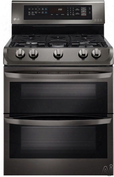 Lg Ldg4313bd 30 Inch Double Oven Gas Range With Probake Convection, Ultraheat␞ Burner, Easyclean Mode, 5 Sealed Burners, 6.9 Cu. Ft. Capacity And Glass Touch Controls: Black Stainless Steel