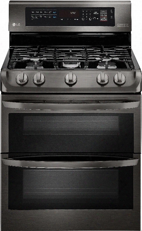 Lg Ldg4315 30 Inch Double Oven Gas Range With Probake Convection, Easyclean, Wideview␞ Window, Ultraheat␞ 18,500 Btu Power Burner, 5 Sealed Burners, 6.9 Cu. Ft. Capacity, Glass Touch Controls And Griddle